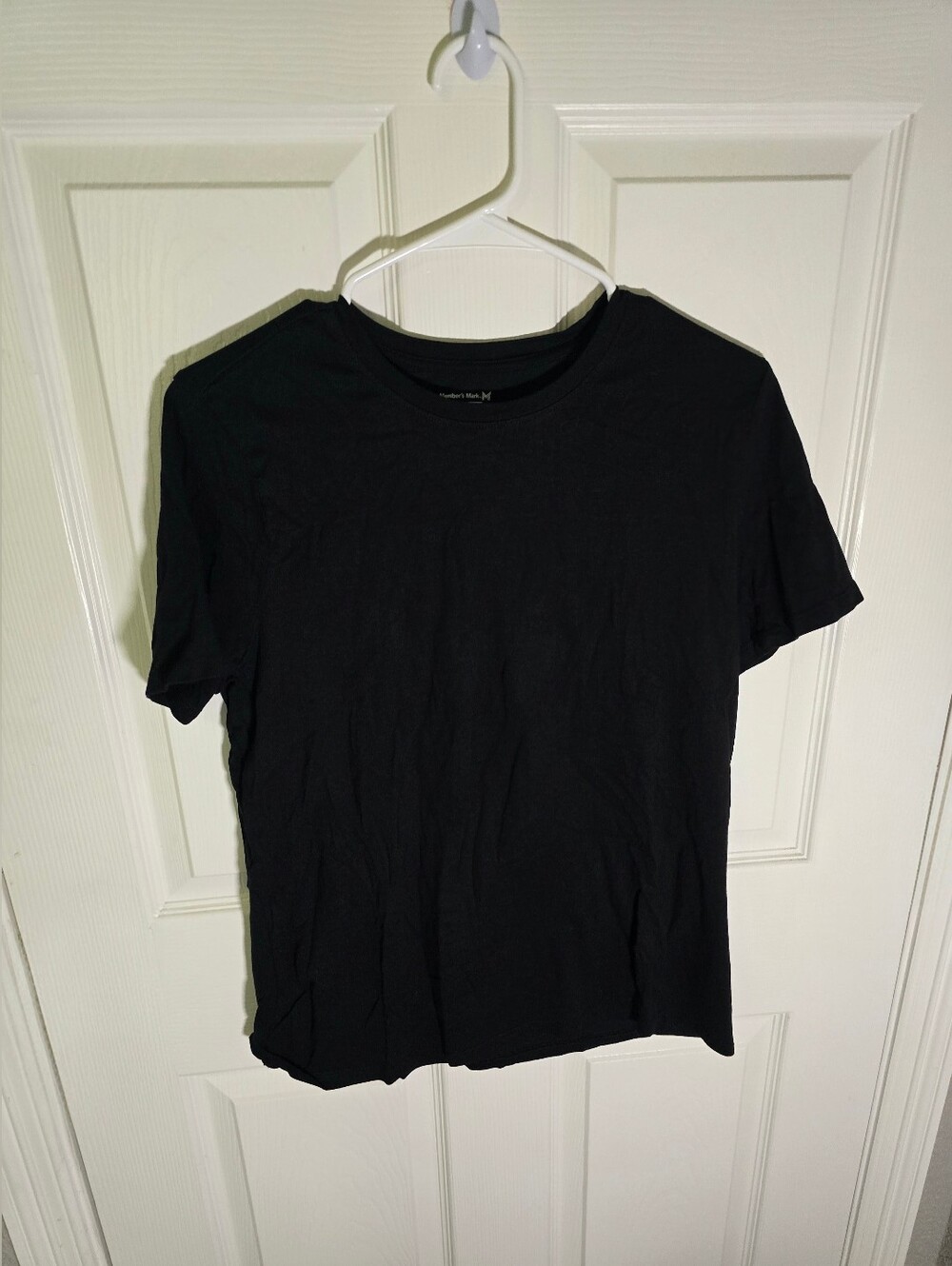 Members Mark Womens Black Essential Crewneck Short Sleeve Tee Large